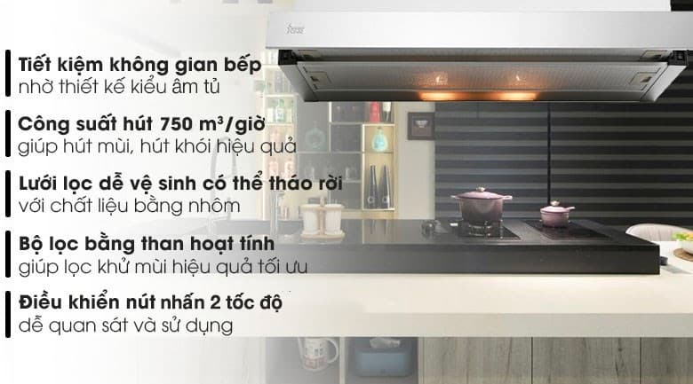 Ảnh Máy hút mùi âm tủ Kangaroo KG70BH1