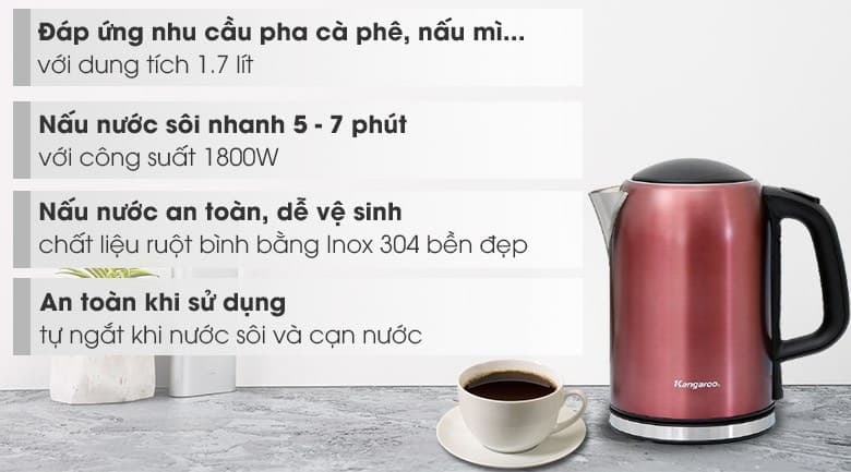 Ảnh Bình đun siêu tốc Kangaroo 1.7 lít KG17K2