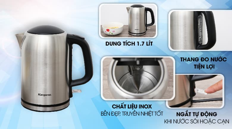 Ảnh Bình đun siêu tốc Kangaroo 1.7 lít KG-353