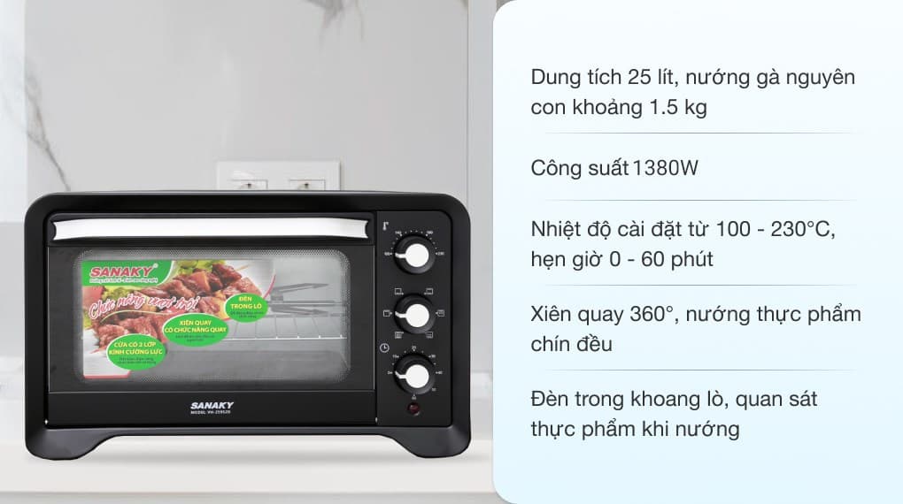 Ảnh Lò nướng Sanaky VH259S2D 25 lít
