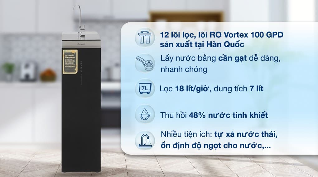 Ảnh Máy lọc nước RO Hydrogen Kangaroo Sumire KG12HA 12 lõi
