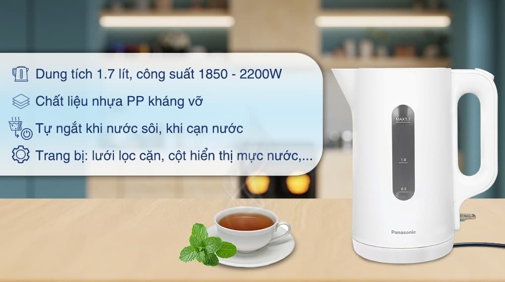 Ảnh Bình đun siêu tốc Panasonic 1.7 lít NC-K101WRA
