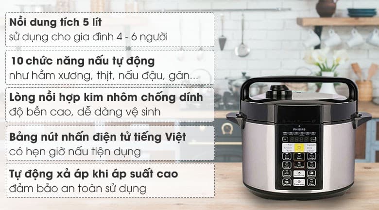 Ảnh Nồi áp suất điện Philips HD2136/66 5 lít