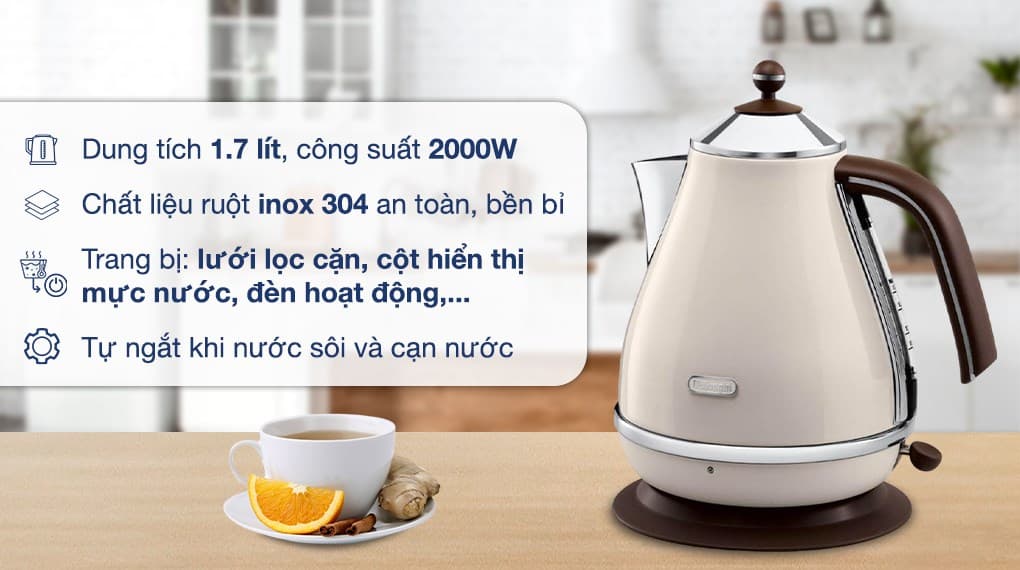 Ảnh Bình đun siêu tốc Delonghi 1.7 lít KBOV2001.BG