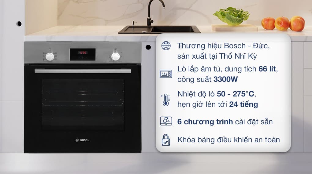 Ảnh Lò nướng âm Bosch HBF113BR0A 66 lít