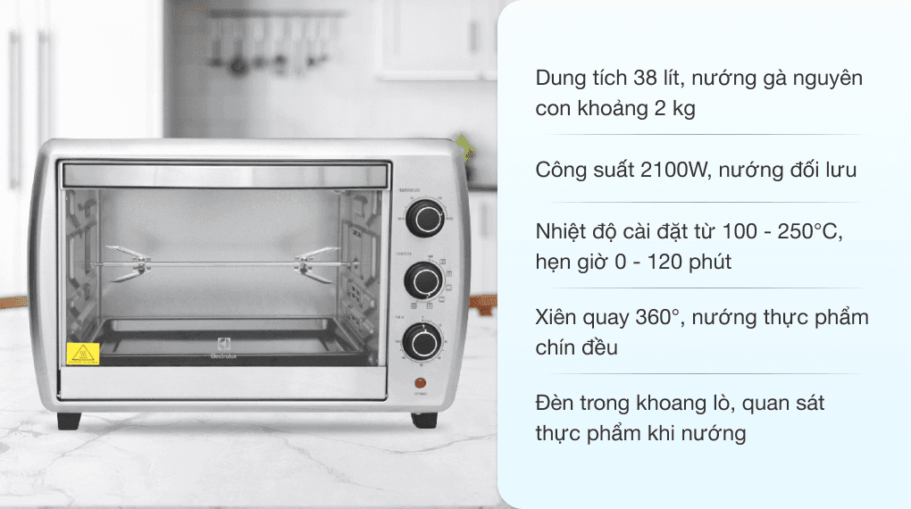 Ảnh Lò nướng Electrolux EOT38MXC 38 lít