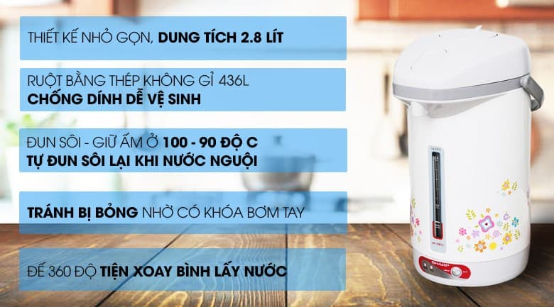 Ảnh Bình thủy điện Sharp KP-31BTV- CU 2.8 lít