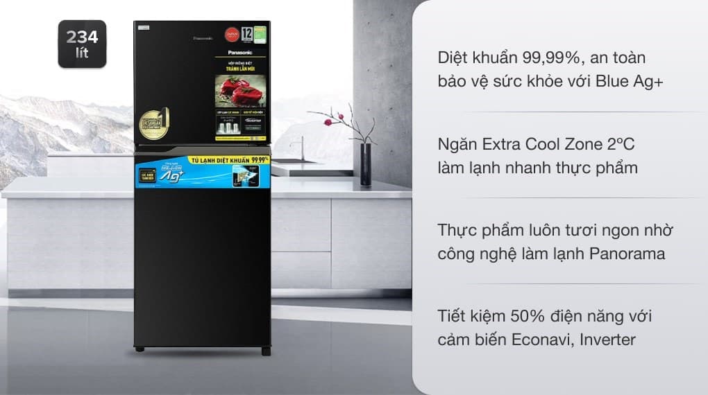 Ảnh Tủ lạnh Panasonic Inverter 234 lít NR-TV261BPKV