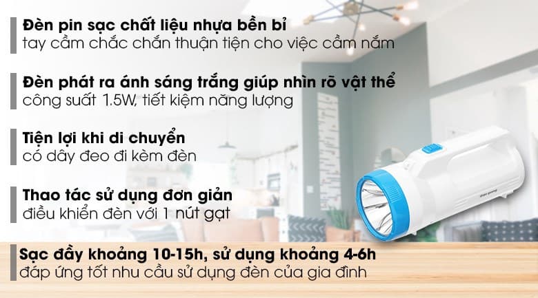Ảnh Đèn pin sạc Điện Quang ĐQ PFL06 R WB