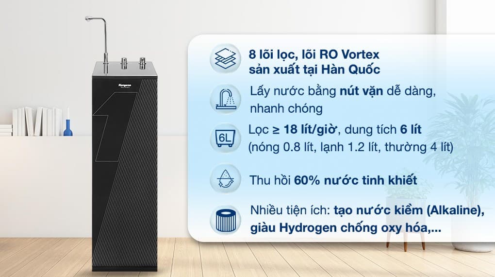 Ảnh Máy lọc nước RO nóng nguội lạnh Hydrogen Kangaroo Infinity KG10A9I 8 lõi