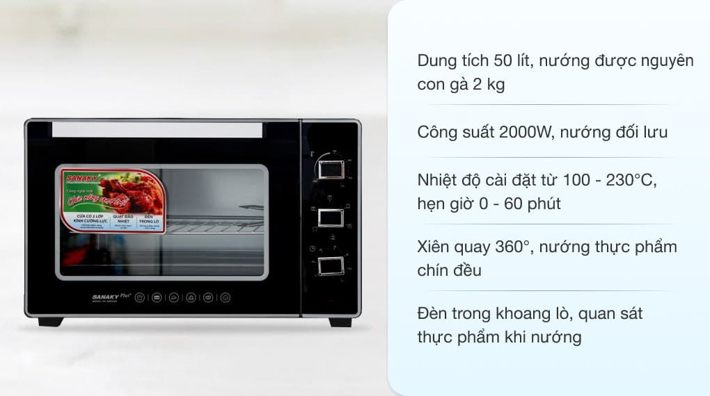 Ảnh Lò nướng Sanaky VH5099S2D 50 lít