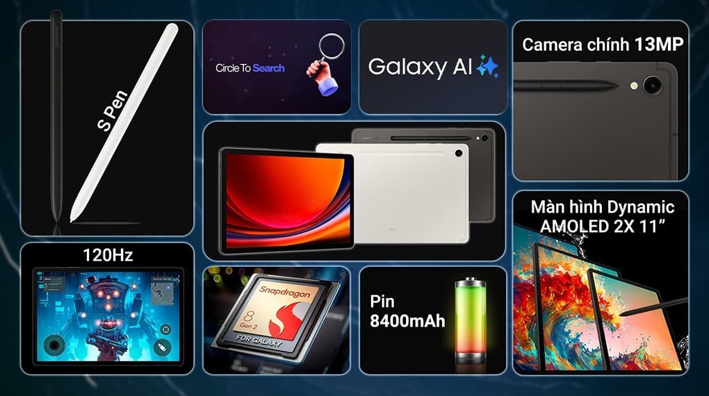Ảnh Máy tính bảng Samsung Galaxy Tab S9 WiFi 8GB/128GB