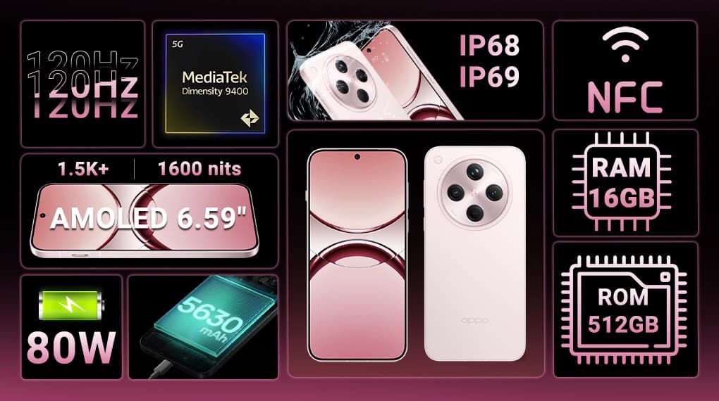 Ảnh Điện thoại OPPO Find X8 5G 16GB/512GB Hồng