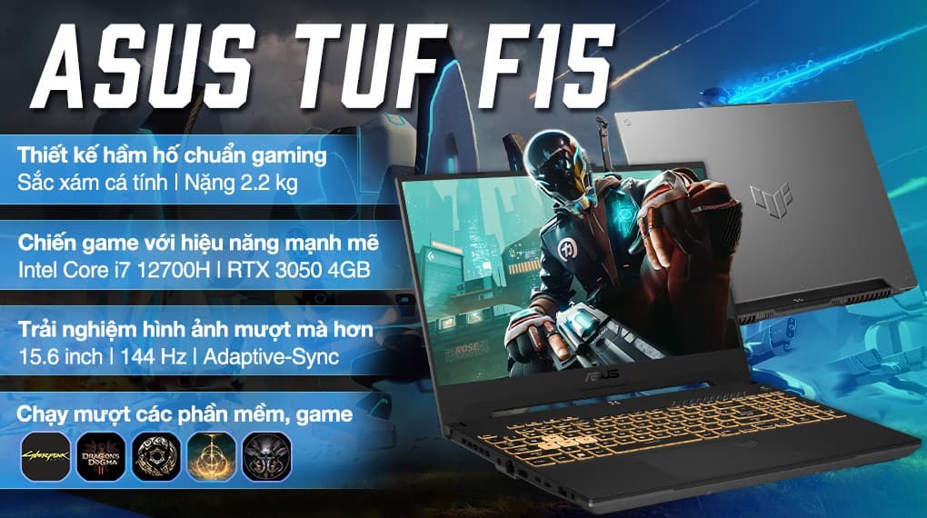 Ảnh Laptop Asus TUF Gaming F15 FX507ZC4 i7 12700H/16GB/512GB/4GB RTX3050/144Hz/Win11 (HNi7MW)