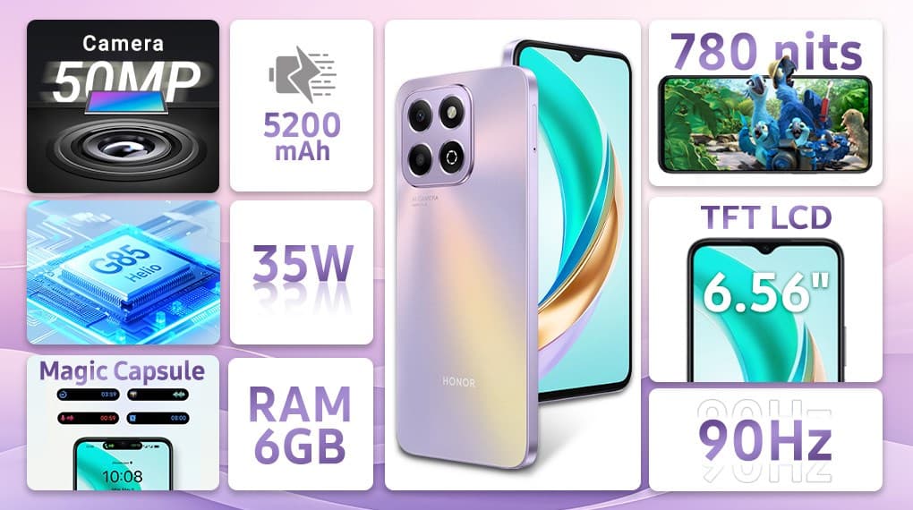 Ảnh Điện thoại HONOR X6b 6GB/128GB Tím