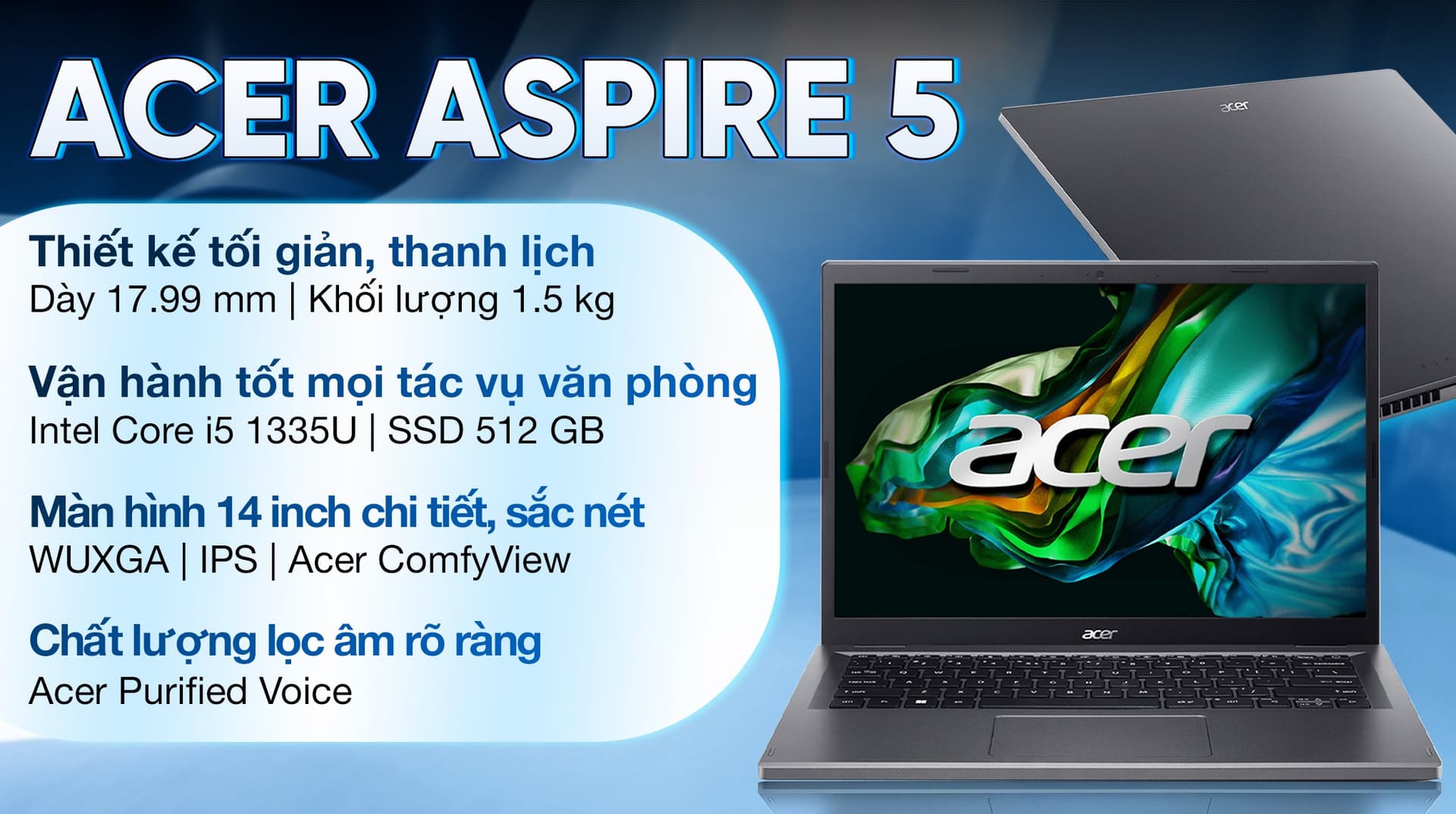 Ảnh Laptop Acer Aspire 5 A514 56P 54TN i5 1335U/8GB/512GB/Win11 (NX.KHRSV.004)