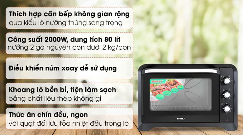 Ảnh Lò nướng Sanaky LN.VH809S2D 80 lít