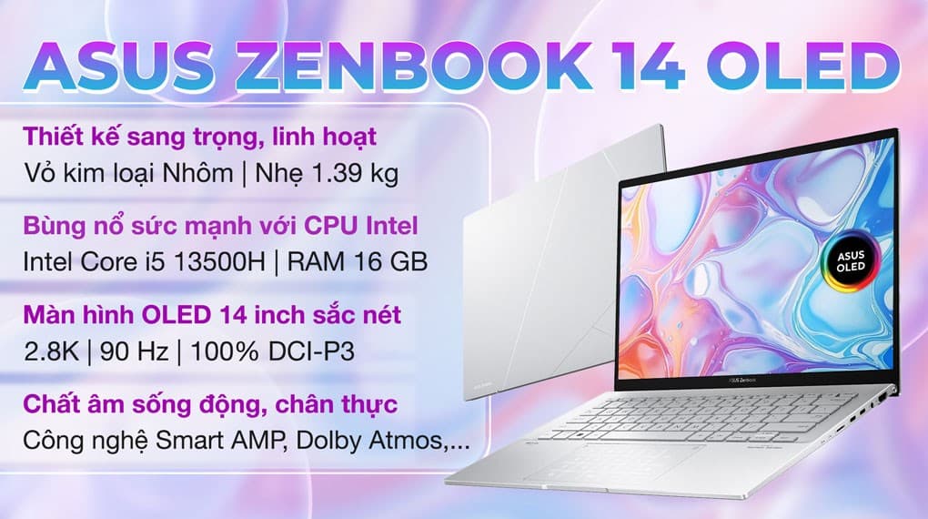 Ảnh Laptop Asus Zenbook 14 OLED UX3402VA i5 13500H/16GB/512GB/90Hz/Win11 (KM657W)