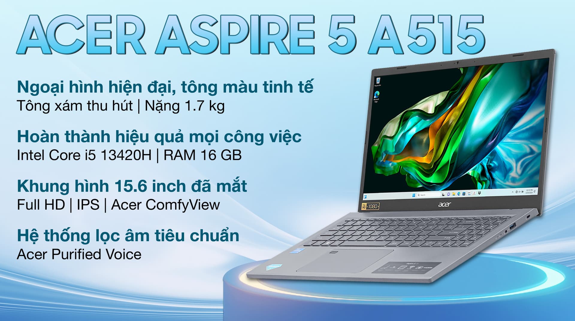 Ảnh Laptop Acer Aspire 5 A515 58M 56YX i5 13420H/16GB/512GB/Win11 (NX.KQ8SV.005)