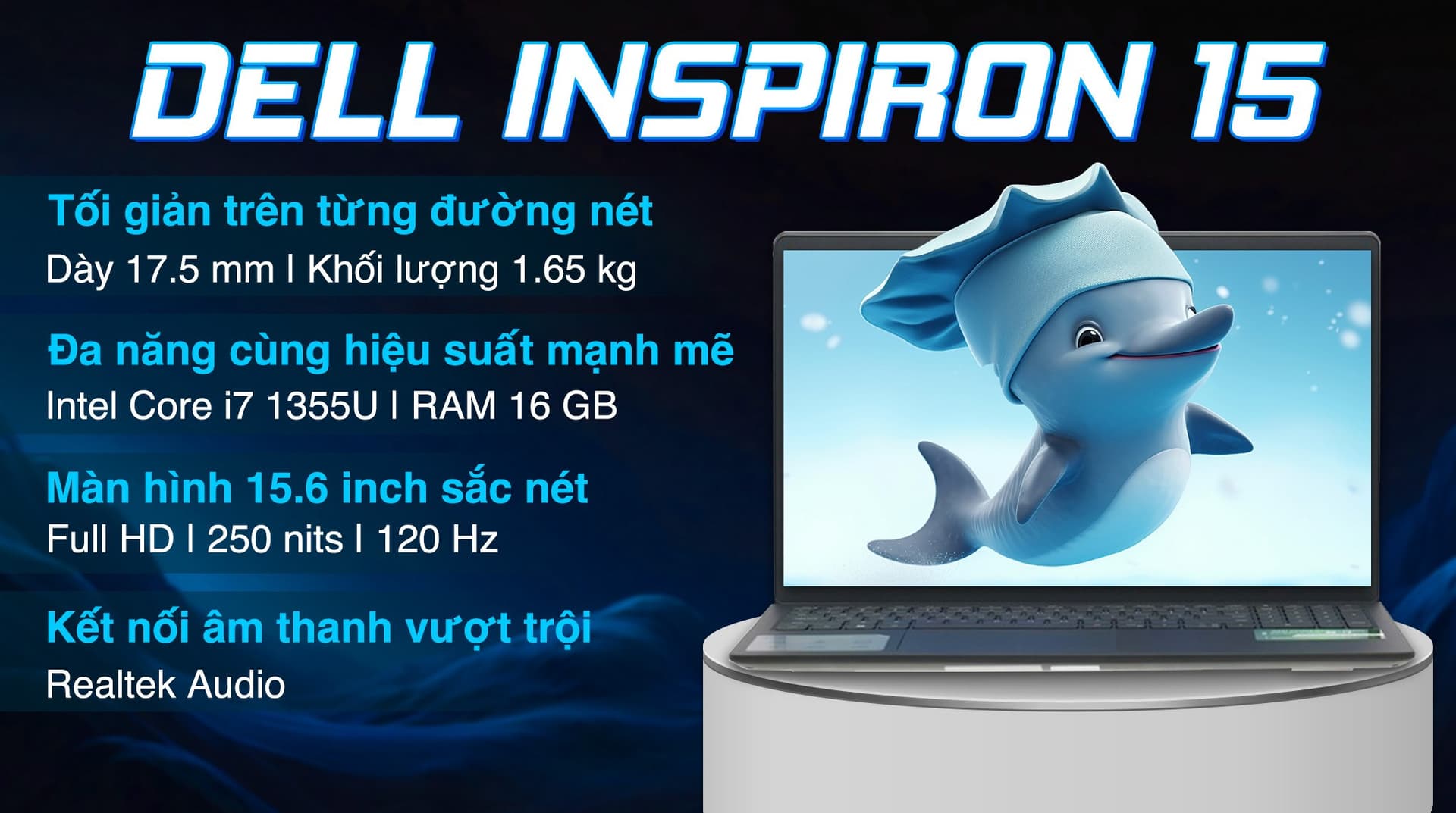 Ảnh Laptop Dell Inspiron 15 3530 i7 1355U/16GB/512GB/120Hz/Office365/KYHD/Win11 (N5I7301W1)