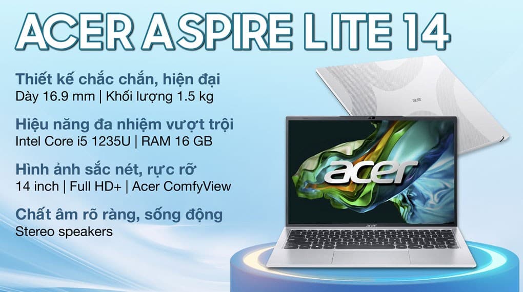 Ảnh Laptop Acer Aspire Lite 14 51M 59BN i5 1235U/16GB/512GB/Win11 (NX.KTXSV.001)