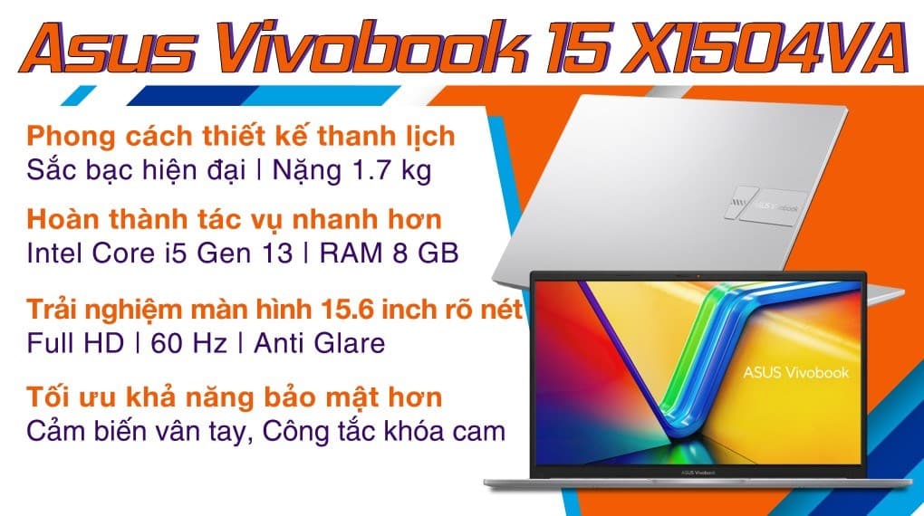 Ảnh Laptop Asus Vivobook 15 X1504VA i5 1335U/8GB/512GB/Win11 (NJ025W)