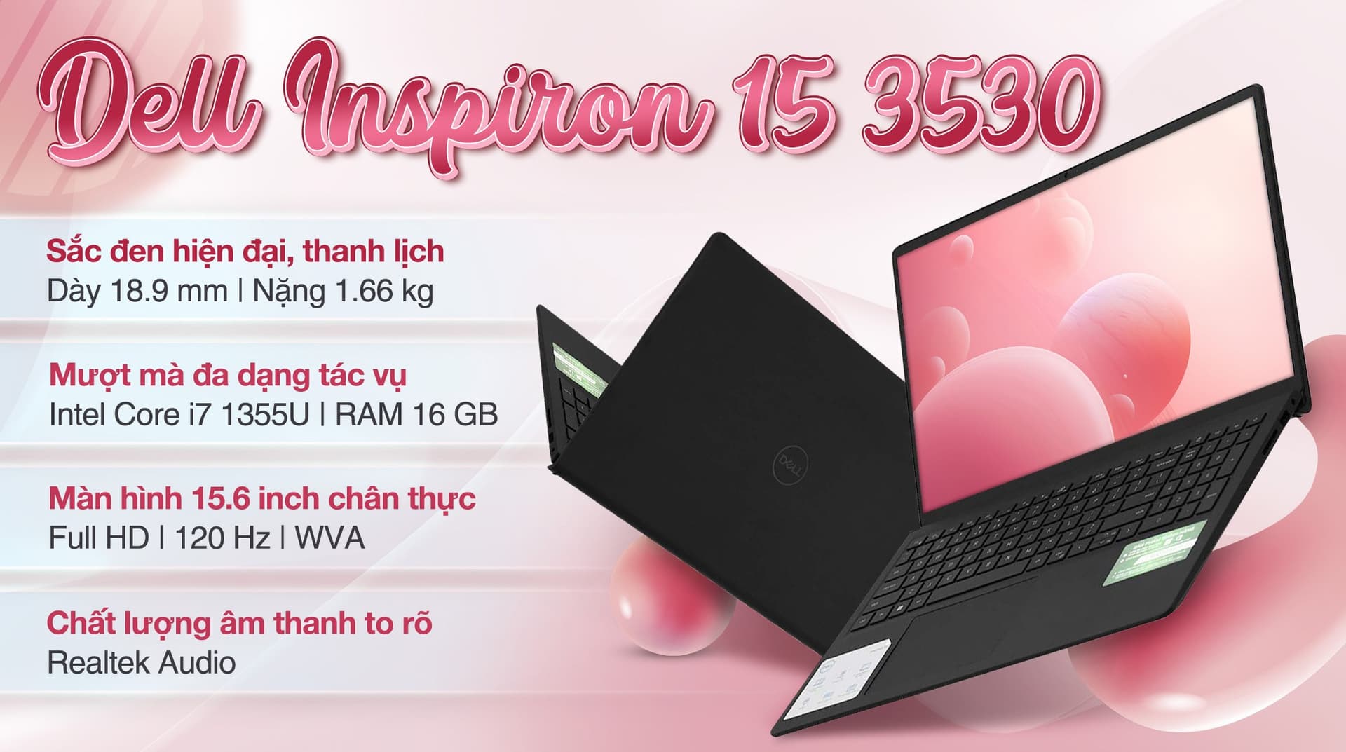Ảnh Laptop Dell Inspiron 15 3530 i7 1355U/16GB/512GB/120Hz/OfficeHS/Win11 (71026454)