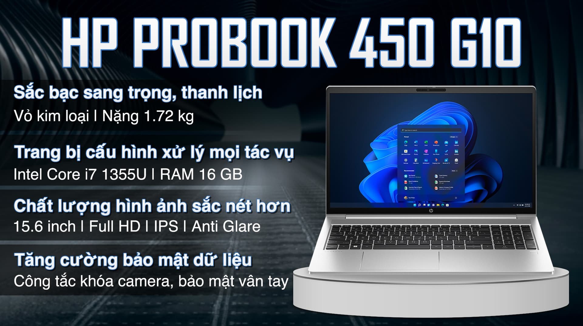 Ảnh Laptop HP Probook 450 G10 i7 1355U/16GB/512GB/Win11 (9H8H1PT)