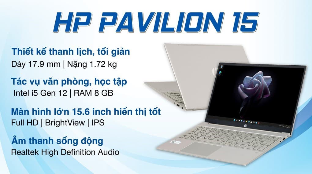 Ảnh Laptop HP Pavilion 15 eg2082TU i5 1240P/8GB/512GB/Win11 (7C0Q5PA)