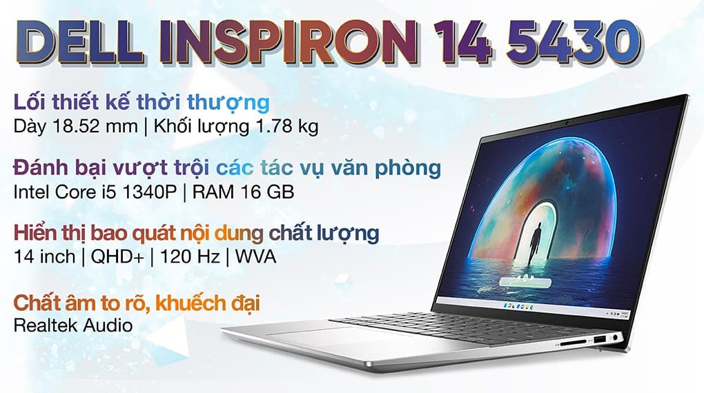 Ảnh Laptop Dell Inspiron 14 5430 i5 1340P/16GB/512GB/4GB RTX2050/120Hz/OfficeHS/Win11 (N5430-i5P165W11SL2050)