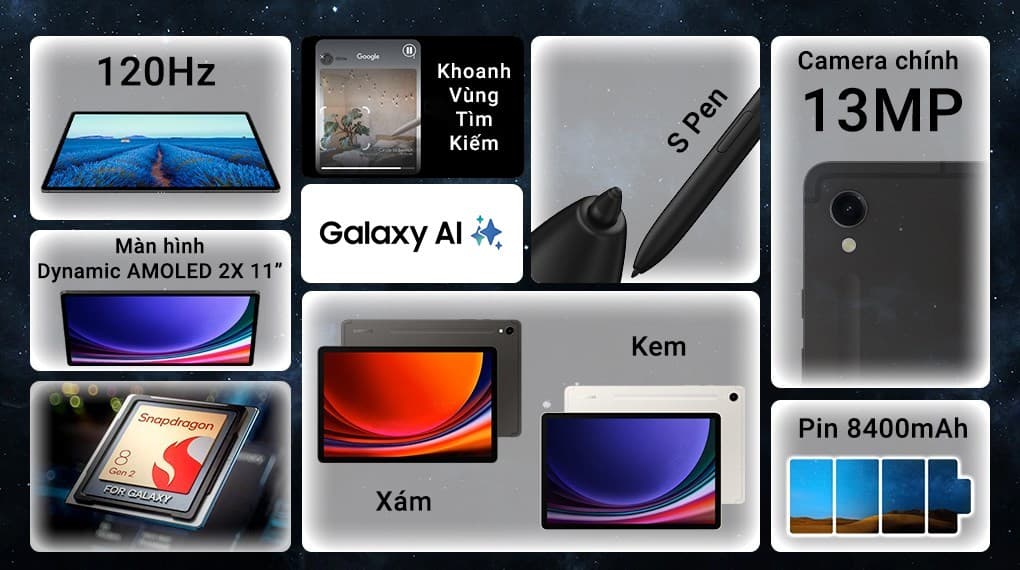 Ảnh Máy tính bảng Samsung Galaxy Tab S9 5G 8GB/128GB