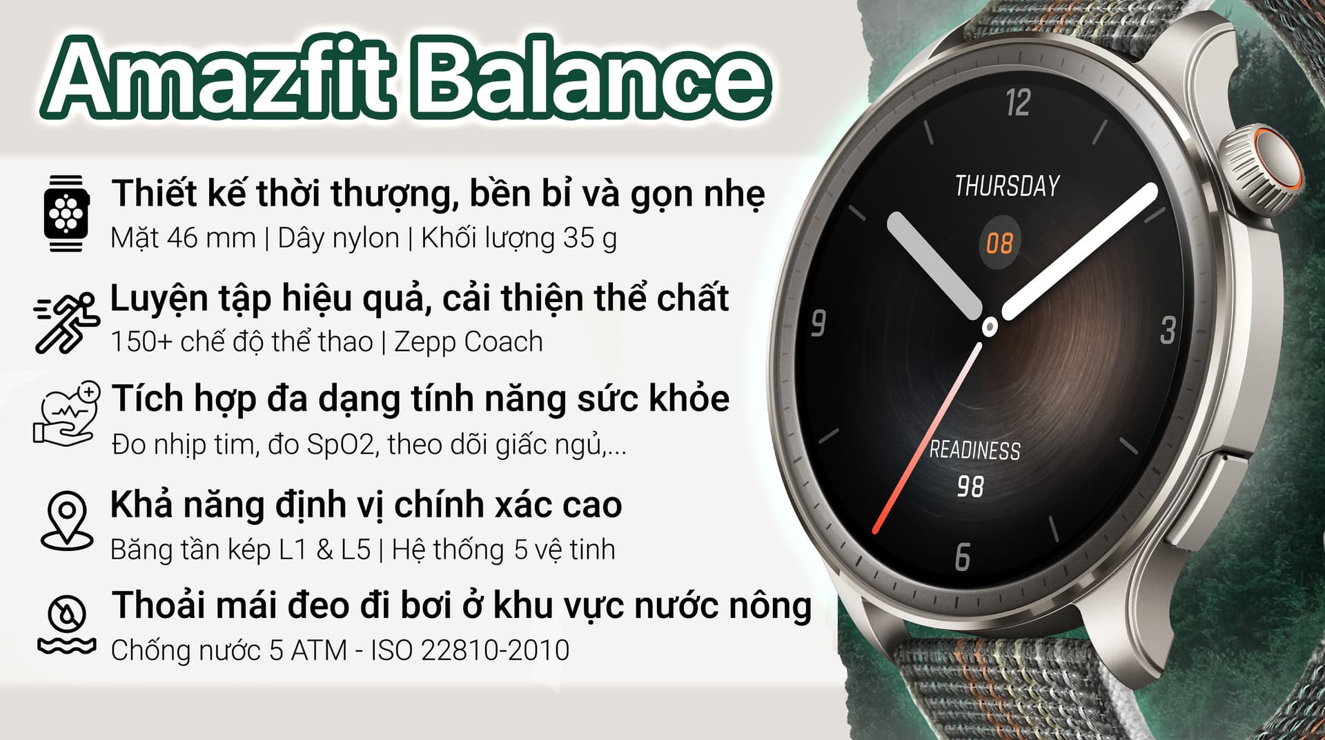 Ảnh Đồng hồ thông minh Amazfit Balance 46mm dây nylon