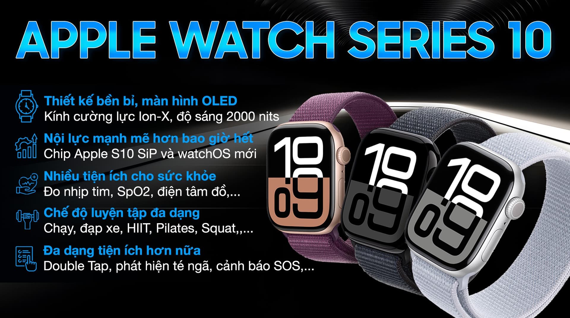 Ảnh Apple Watch Series 10 42mm viền nhôm dây vải