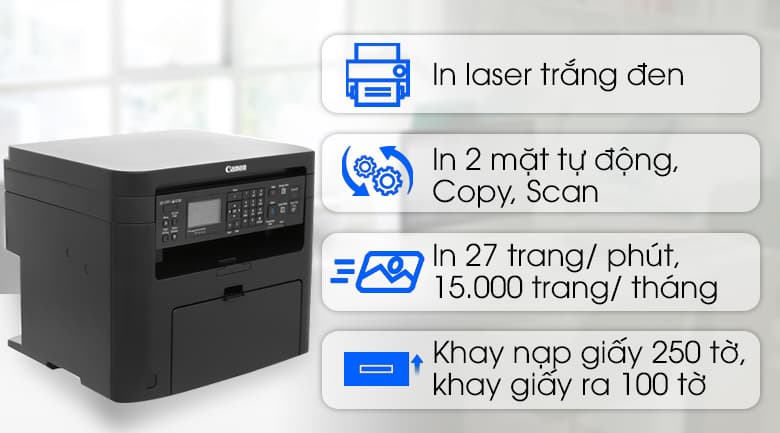 Ảnh Máy In Laser Trắng Đen Canon đa năng in scan copy MF241d