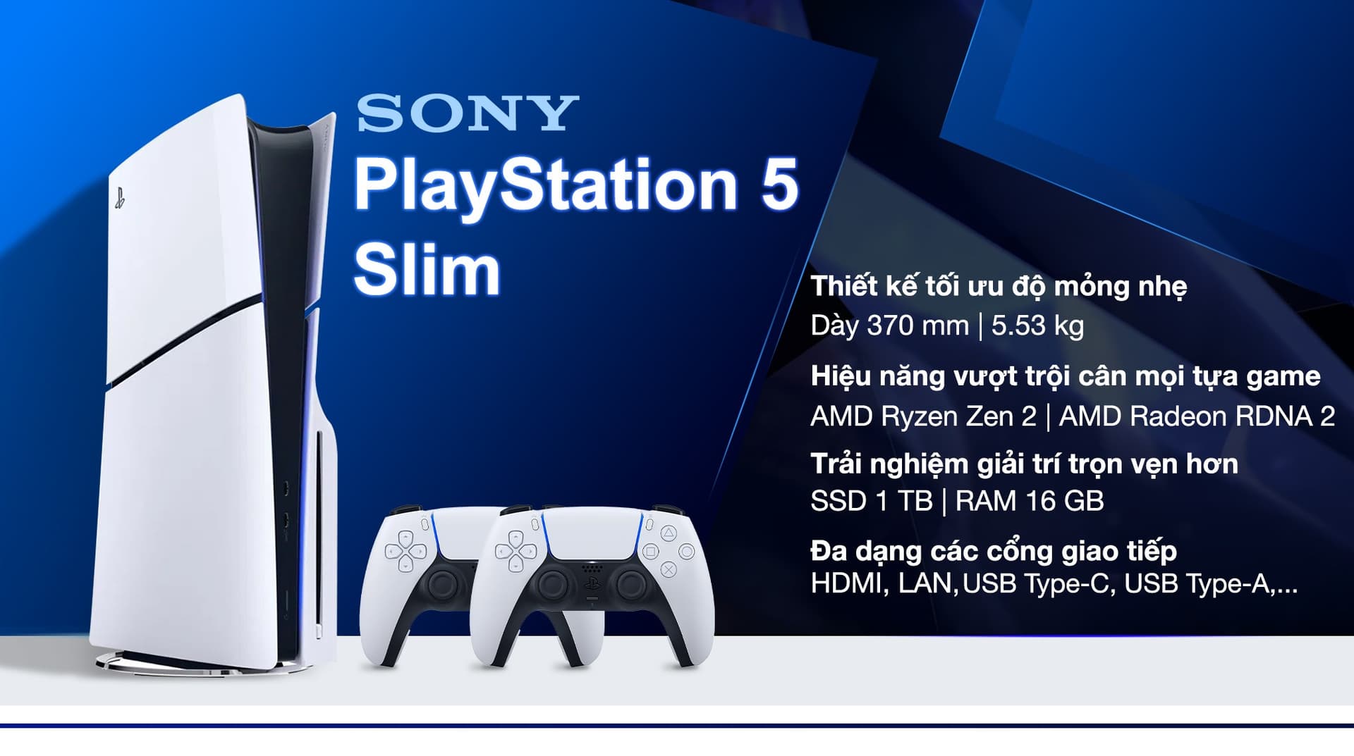Ảnh Máy chơi game Sony PlayStation 5 Slim ASIA-00479 2 tay cầm