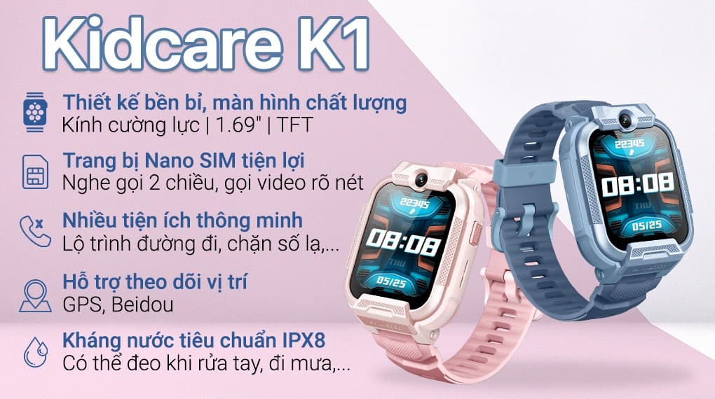 Ảnh Đồng hồ định vị trẻ em Kidcare K1