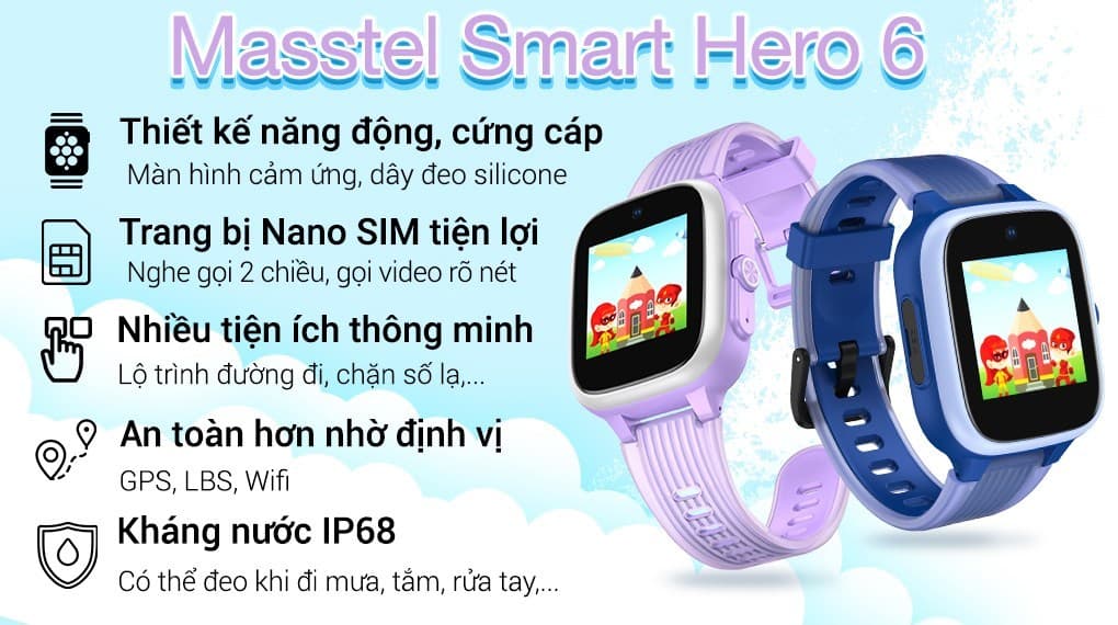Ảnh Đồng hồ định vị trẻ em Masstel Smart Hero 6