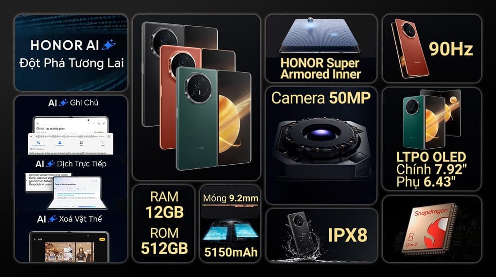 Ảnh Điện thoại HONOR Magic V3 5G 12GB/512GB