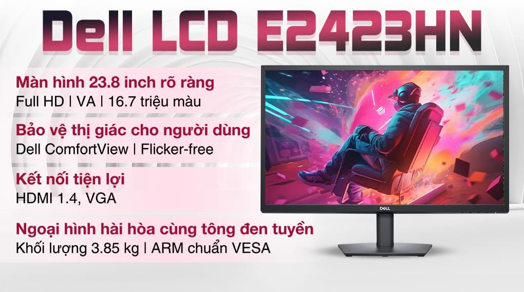 Ảnh Màn hình Dell E2423HN 23.8 inch FHD/VA/60Hz/5ms/HDMI