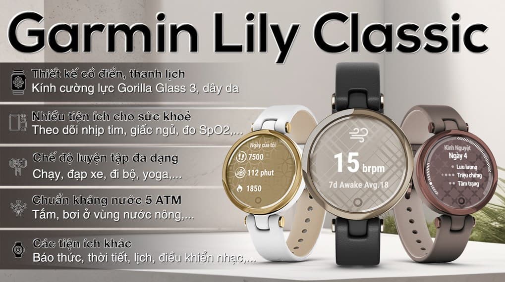 Ảnh Đồng hồ thông minh Garmin Lily Classic 34.5mm