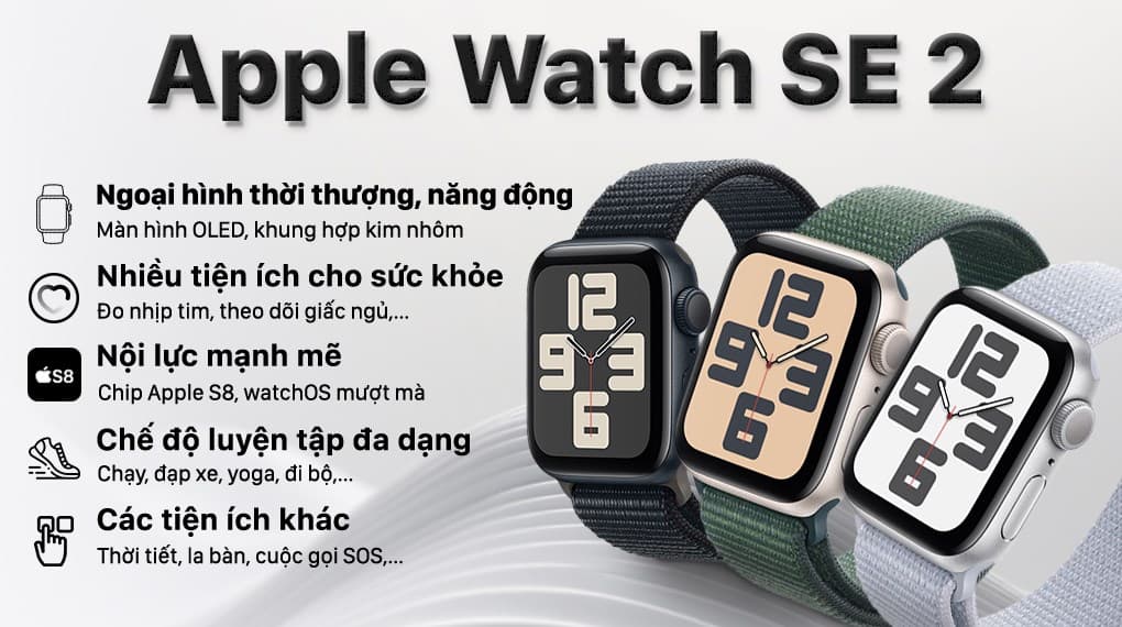 Ảnh Đồng hồ thông minh Apple Watch SE 2 GPS 40mm viền nhôm dây vải