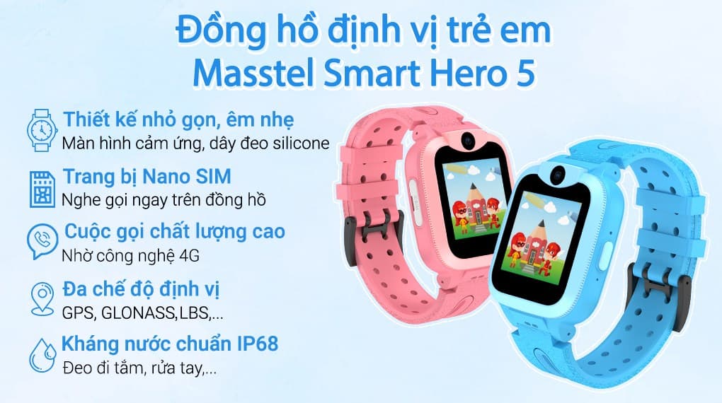 Ảnh Đồng hồ định vị trẻ em Masstel Smart Hero 5