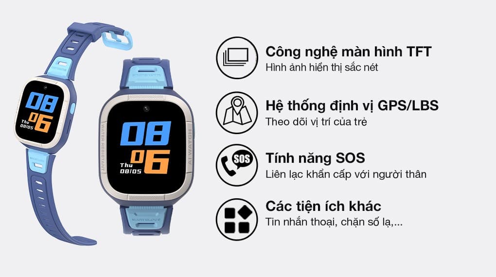 Ảnh Đồng hồ định vị trẻ em Kidcare S6 4G Xanh Dorablue