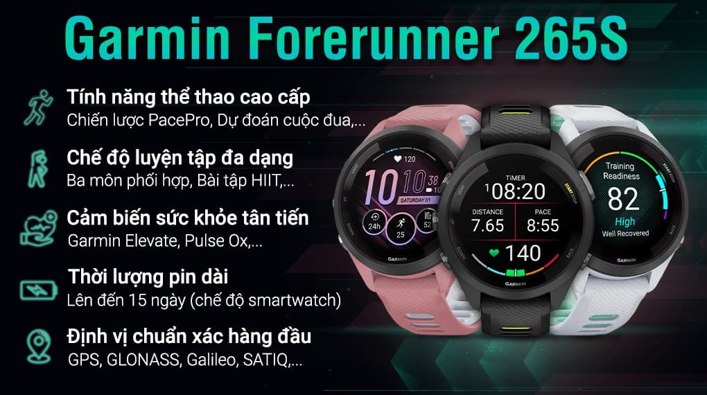 Ảnh Đồng hồ thông minh Garmin Forerunner 265S 41.7mm