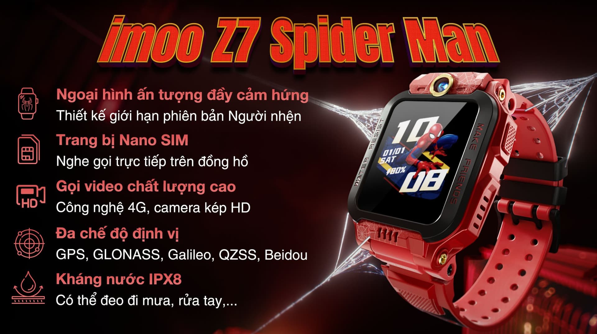 Ảnh Đồng hồ định vị trẻ em imoo Z7 Spider Man