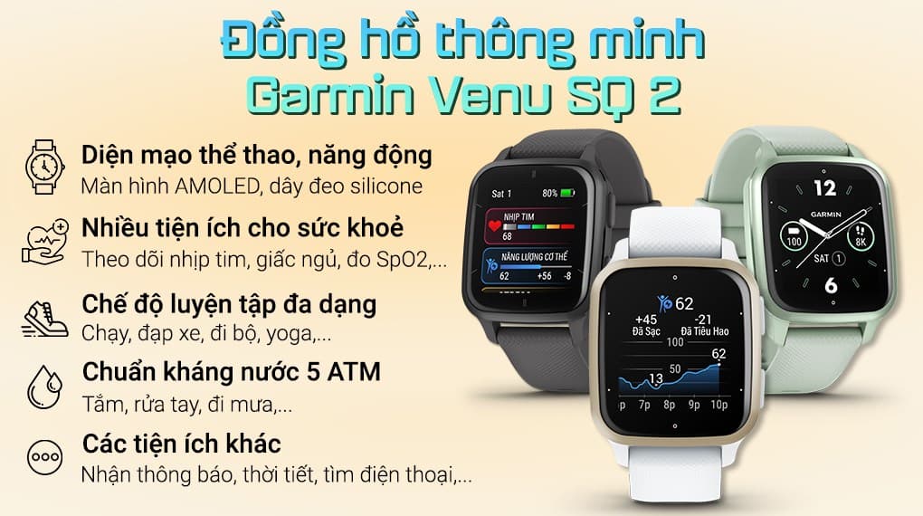 Ảnh Đồng hồ thông minh Garmin Venu SQ 2 40.6mm