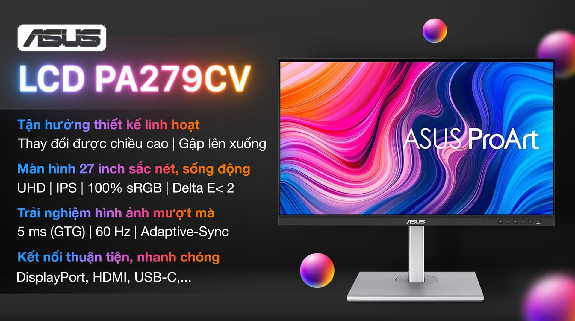 Ảnh Màn hình Asus ProArt PA279CV 27 inch 4K/IPS/60Hz/5ms