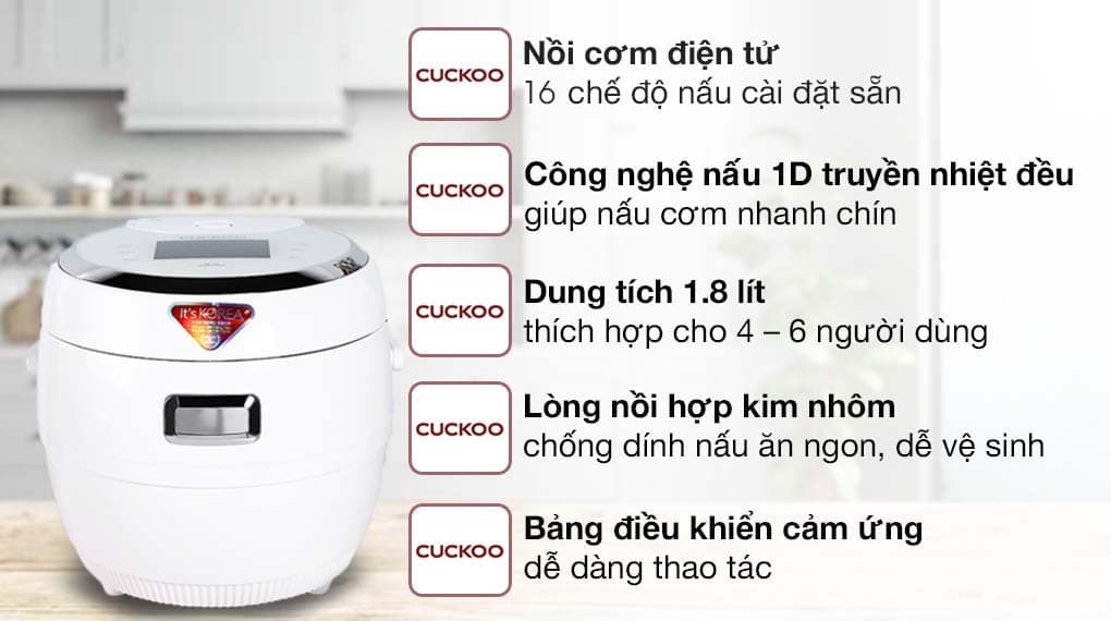 Ảnh Nồi cơm điện tử Cuckoo 1.8 lít CR-1020F