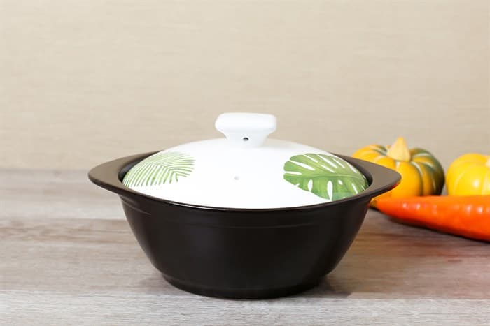 Ảnh Nồi đất nắp sứ 18 cm Dong hwa CS005 Chiếc lá