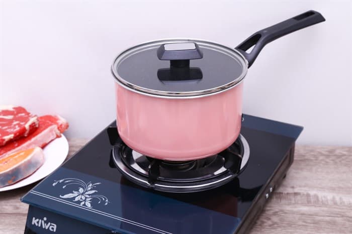 Ảnh Quánh nhôm chống dính nắp kính 18 cm Kims Cook EARM318H
